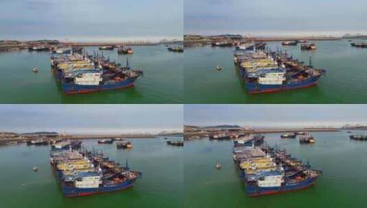 福建漳州超强台风影响渔船进港避风高清在线视频素材下载