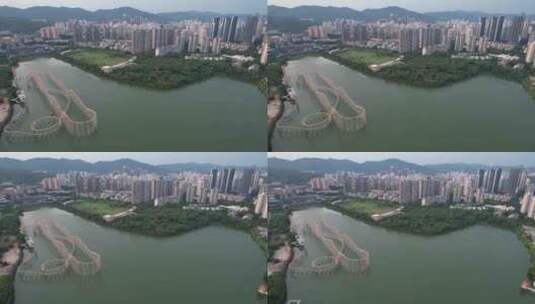 深圳香蜜湖航拍高清在线视频素材下载