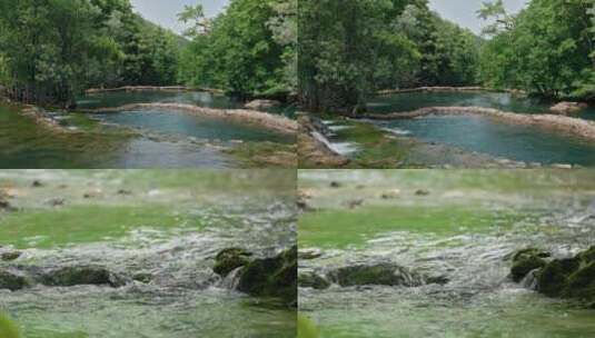 绿水浅滩清澈河流高清在线视频素材下载
