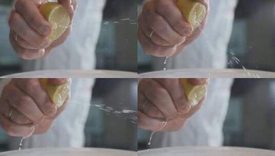 手挤柠檬汁高清在线视频素材下载
