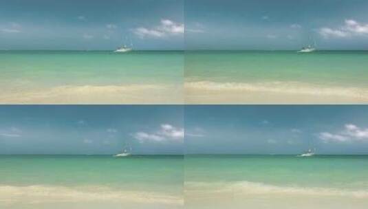 海滩边上的帆船高清在线视频素材下载