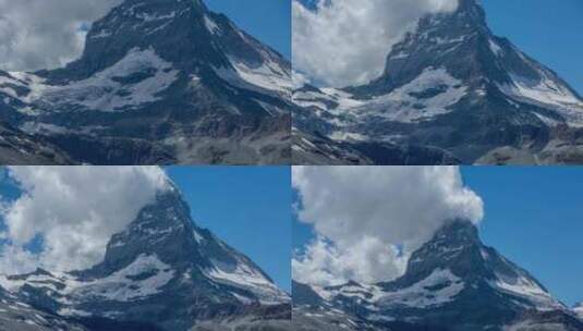 阿尔卑斯山雪峰延时高清在线视频素材下载