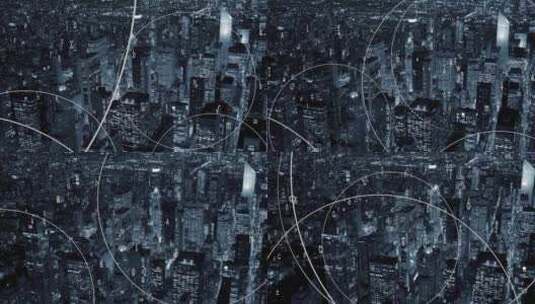 智慧城市 数字线条 城市粒子线条高清在线视频素材下载