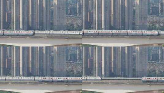 重庆两相交汇的轻轨高清在线视频素材下载