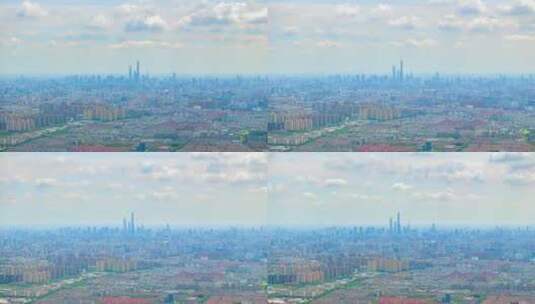 延时摄影航拍上海城市全景风光高清在线视频素材下载
