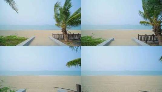 海边 沙滩 椰树 海滨公园 海南三亚高清在线视频素材下载