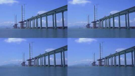 黄茅海大桥建设中二二高清在线视频素材下载