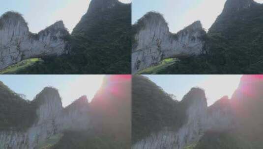 广西桂林平乐月亮山航拍高清在线视频素材下载