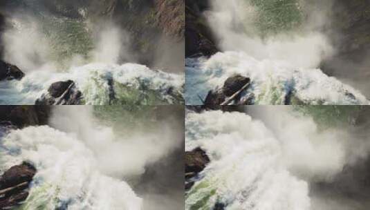 自然大瀑布航拍高清在线视频素材下载
