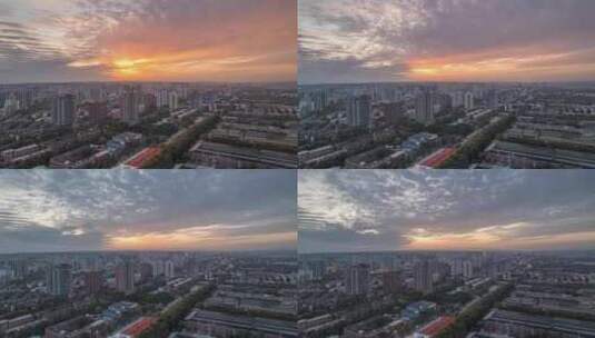 河南洛阳城市建筑晚霞风光延时高清在线视频素材下载