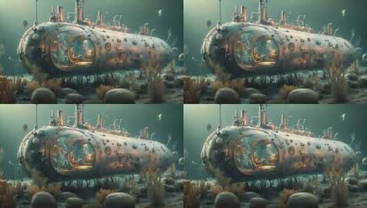 海底科幻潜艇高清在线视频素材下载