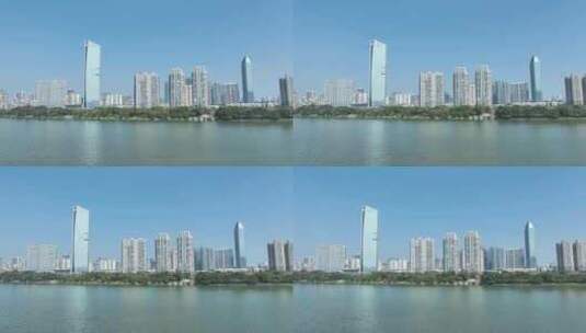 惠州城市风光航拍东江惠城区江北经济中心高清在线视频素材下载