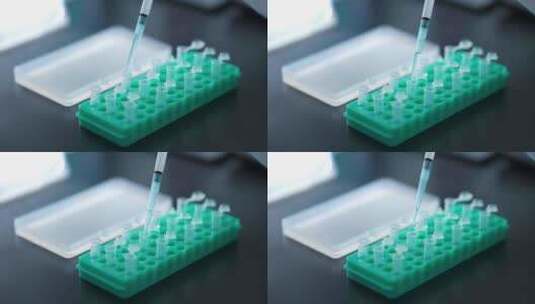 生物化学实验室移液器做实验高清在线视频素材下载