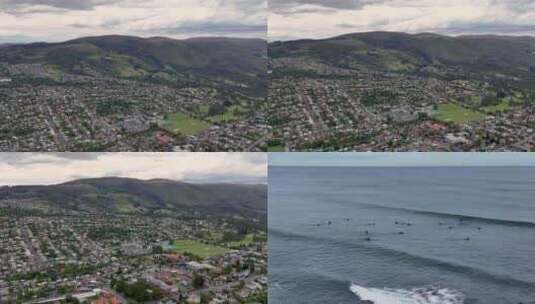 4K航拍新西兰达尼丁市城市风光高清在线视频素材下载