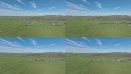 航拍呼伦贝尔草原莫日格勒河风光1014高清在线视频素材下载