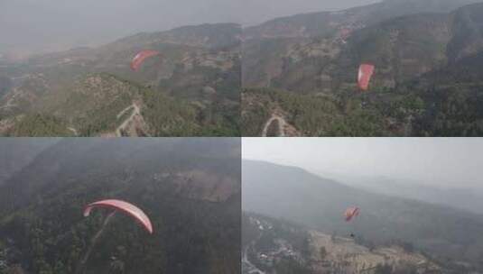 春季 滑翔伞 航拍-1高清在线视频素材下载