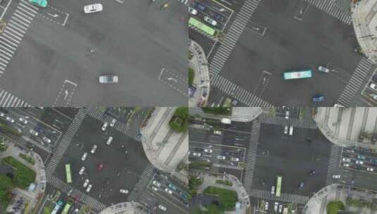 城市马路十字路口车辆车流特写高清在线视频素材下载