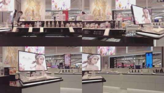 彩妆店铺顾客挑选商品高清在线视频素材下载