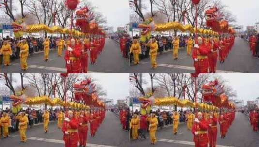 威海市环翠区龙行龘龘庆元宵民俗游艺展演高清在线视频素材下载