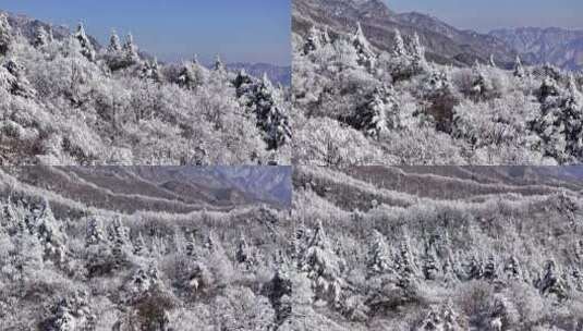 秦岭山脉冬季雪景高清在线视频素材下载