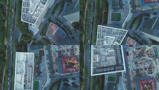 中国苏州市高层建筑和城市街道的俯视图高清在线视频素材下载
