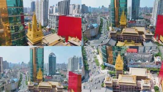上海市静安区静安寺寺庙风景旅游景区城市地高清在线视频素材下载