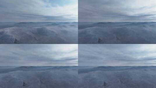 延时航拍寒冬山林雾凇冻雾迷漫高清在线视频素材下载