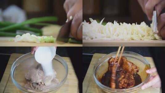 切菜 中餐 食材 食物 厨师厨房烹饪高清在线视频素材下载