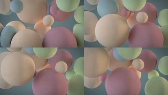彩色球体悬浮在空中。3D渲染动画高清在线视频素材下载