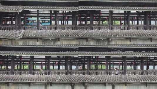 三江侗族自治县风雨桥航拍的高清在线视频素材下载