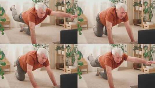 快乐成熟的老人用笔记本电脑健康的生活方式高清在线视频素材下载