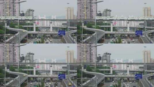 重庆谢家湾著名的地铁摄影点高清在线视频素材下载