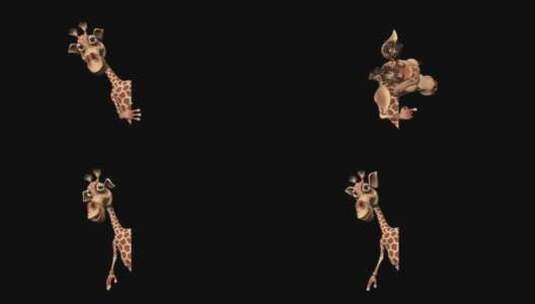 长颈鹿3D角色-卡通广告牌2高清在线视频素材下载