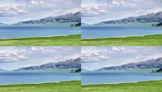 新疆赛里木湖航拍镜头2高清在线视频素材下载
