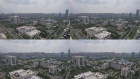 湖北荆门市民广场行政中心航拍高清在线视频素材下载