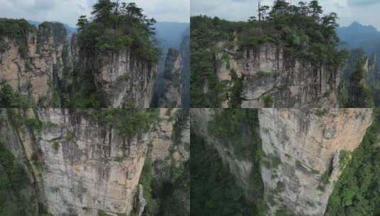 湖南省张家界景区阿凡达取景地奇峰穿云航拍高清在线视频素材下载