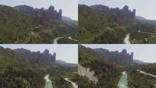 山，Mallos De Riglos，岩高清在线视频素材下载