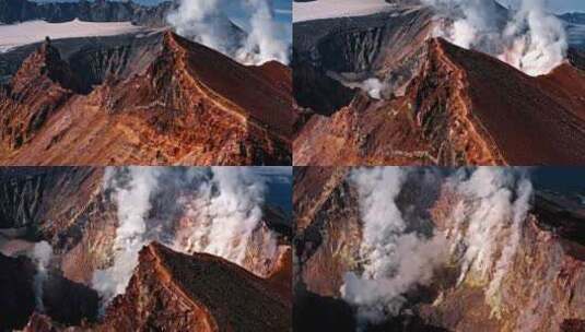 从火山空中冒出的烟高清在线视频素材下载