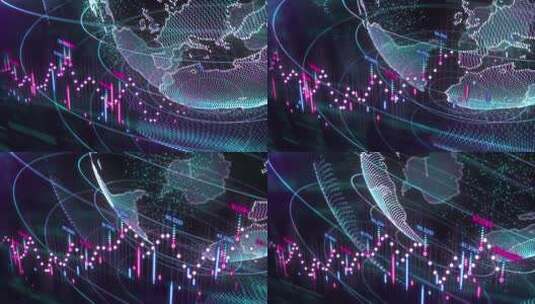 带有数字星球和库存数据的虚拟空间高清在线视频素材下载