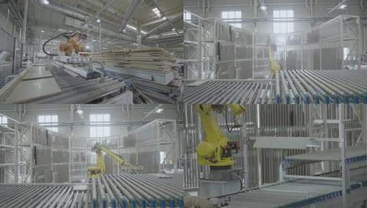 工厂内机械臂作业场景高清在线视频素材下载