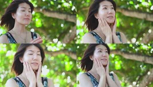 木漏日中女性高清在线视频素材下载