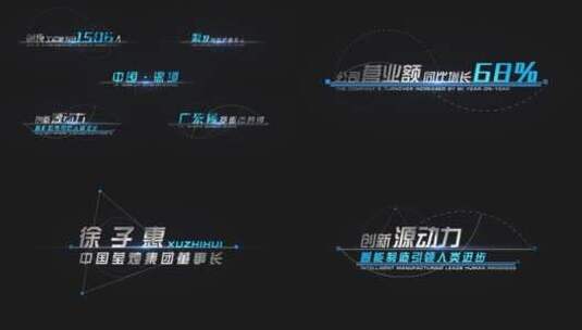 蓝色科技字幕条高清AE视频素材下载