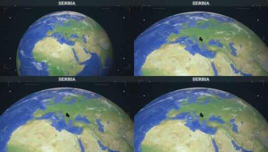 塞尔维亚地图来自地球高清在线视频素材下载