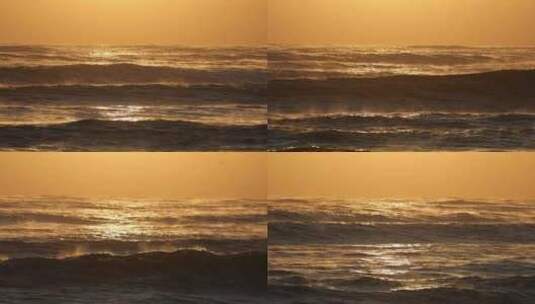 海边日落海面波光粼粼高清在线视频素材下载