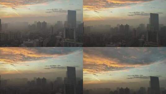 都市雾霾清晨高清在线视频素材下载