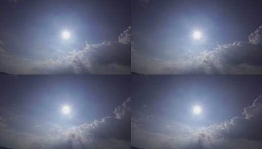 夏天午后天空阳光云朵蓝天白云明媚天空高清在线视频素材下载