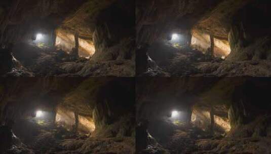 洞穴内的光束高清在线视频素材下载