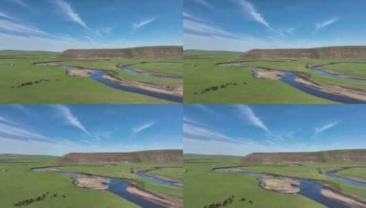 呼伦贝尔草原莫日格勒河风光1015高清在线视频素材下载