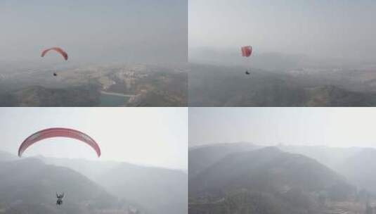 春季 滑翔伞 航拍-2高清在线视频素材下载