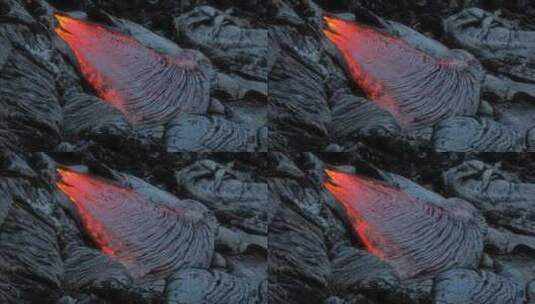航拍火山岩浆流动高清在线视频素材下载